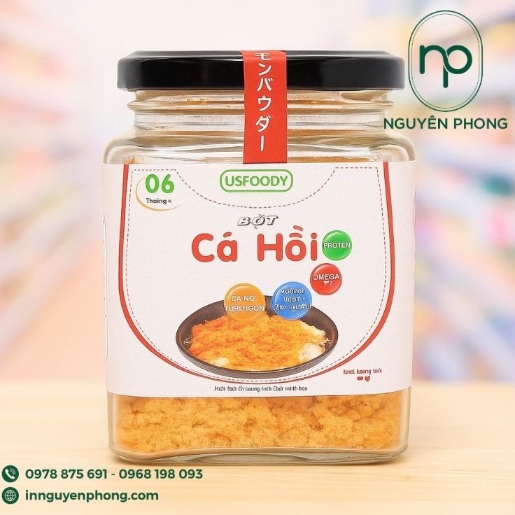 Mẫu tem nhãn ruốc cá hồi 